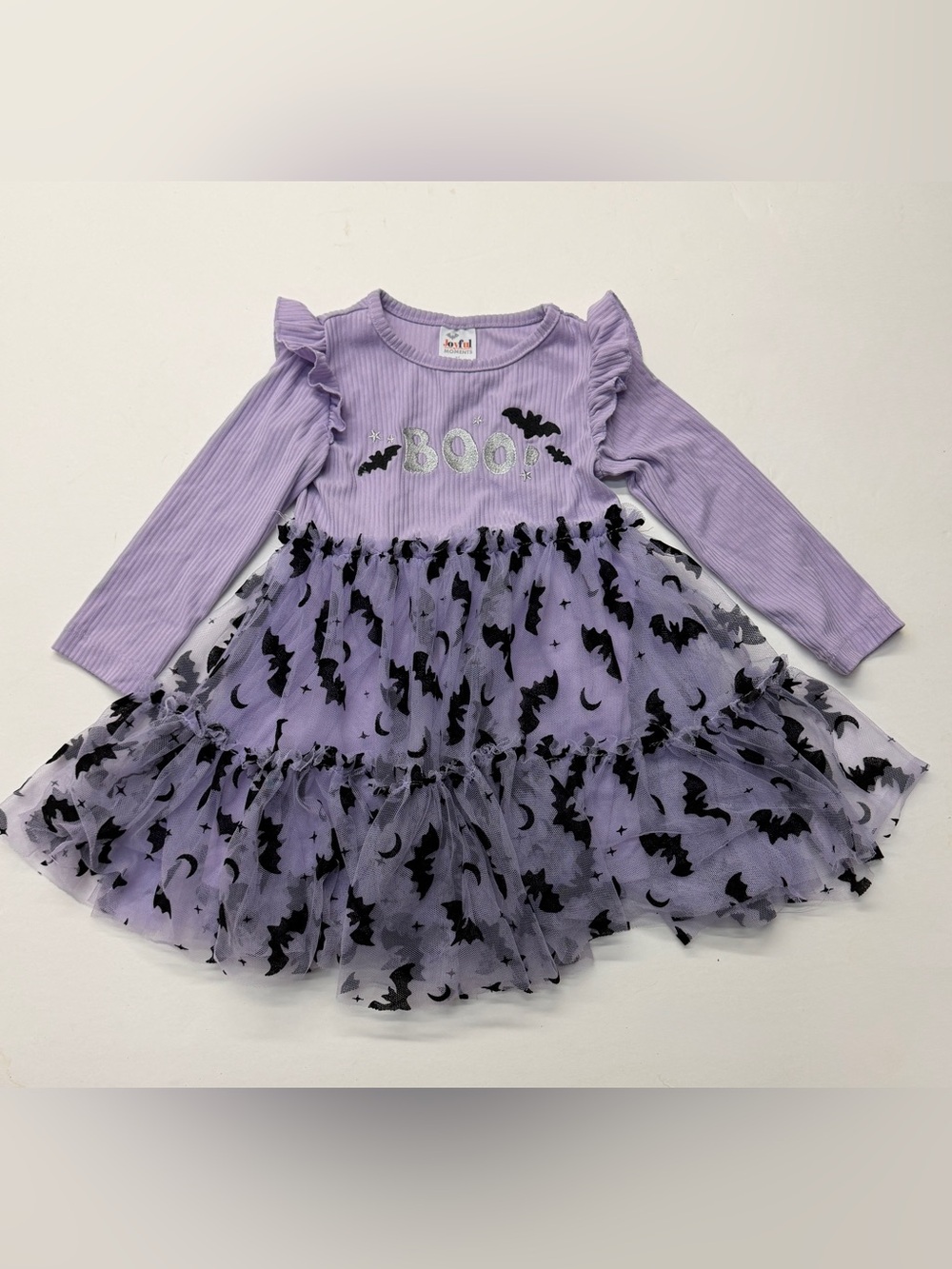 Joyful Moments Lavender Purple Boo Halloween Tulle Tutu Bat Dress